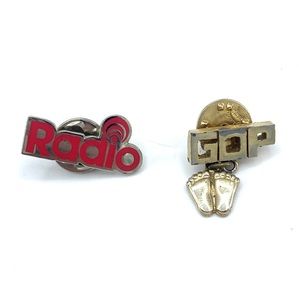 Vintage Radio and GOP Pins